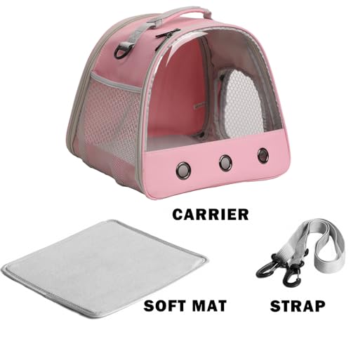 2-Pack Guinea Pig Carrier and Playpen Set - Breathable Pet Playpen Pop Open Outdoor/Indoor Exercise Fence, Portable Small Animal Backpack for Bearded Dragon, Rabbits, Hamster, Chinchillas - color: Pink