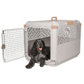 SportPet Designs Collapsible Medium Pet Travel Carrier (Tan), Hard-Sided Kennel for Medium Dogs, Puppies, Cats, Kittens, Animals up to 50lbs, Washable Home & Outdoor Pet Crate, 30.6"L x 22"W x 23.25"H - color: 30" Medium (Tan)