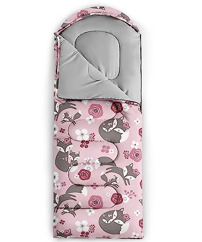 AILONEN Mermaid Scales Print Camping Sleeping Bag,Lightweight & Waterproof,3 Season Warm & Cool Weather,Portable Bags for Girls Women Travelling,Outdoors - color: Fox3