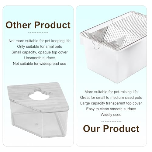 Large Lab Mouse Cage, Laboratory Rat Rodent Breeding Cage, Small Animal Cage, Mouse Breeding & Weaning Cage (XL) - size: 21.5"L x 15.4"W x 7.9"H