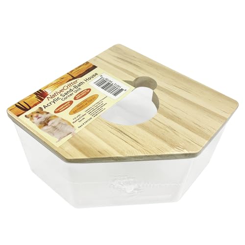 Exotic Nutrition Acrylic Sand Bath House - Fun & Unique Cage Accessory for Hamsters, Gerbils, Chinchillas, and Degus (Corner) - size: Corner