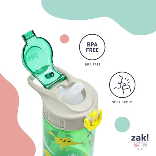 Zak Designs Barbie Sage 19oz Leak-Proof Straw Kids Water Bottle | BPA Free, Insulated Stainless Steel, Cupholder Friendly, Dishwasher Safe, Lid Lock, Handle, For School, Home, Travel, Outdoor - color: Barbie (Sage)
