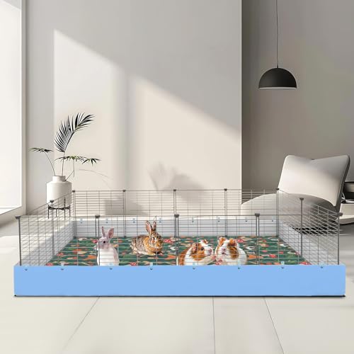 Mechpia 2 Pack Guinea Pig Cage Liners - Washable 47"X24" Bedding Pee Pad, Super Absorbent, Waterproof & Anti-Slip Reusable Mat for Rabbit, Hamster, Rat