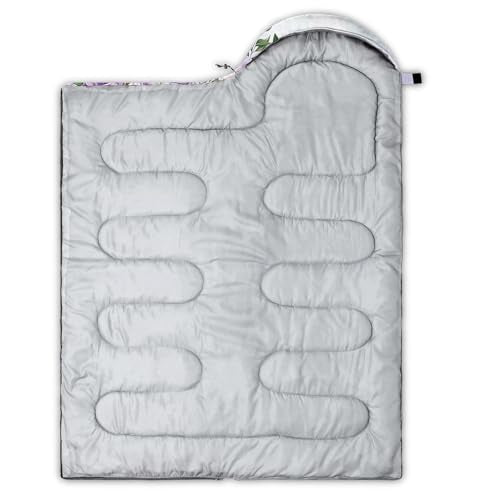 HOSIMA Dear Hunting Pattern Cold Weather Sleeping Bags for Kids Adults. | Black Light Weight Waterproof Sleeping Bags for Outdoors Hiking - color: Purple-b