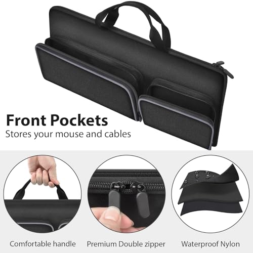 Keyboard Carrying Case for Logitech MK270 MK345 MK335 MK955 | For Office Users, Commuters, and Travelers; Organizer with Mouse and USB Receiver Pocket, Case Only - Black - color: black