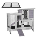 Indoor Rabbit Bunny Hutch Outdoor, Guinea Pig Cages with Removable Bottom Wire Netting - Easy Clean - size: 40.6"L x 26.0"W x 37.6"H