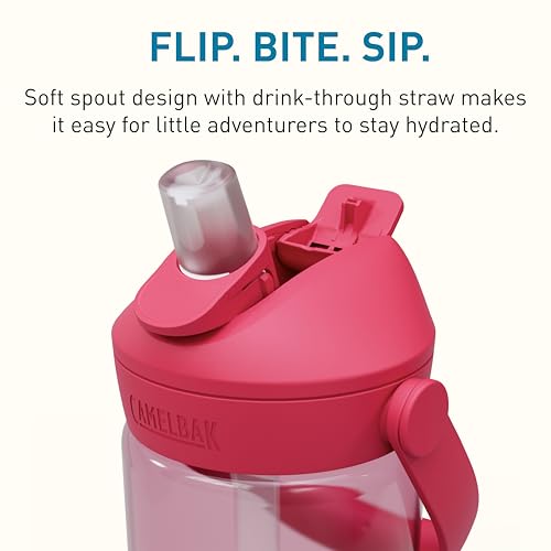 CamelBak Thrive Flip Straw Kids Bite Valve Water Bottle 14oz, Grapefruit - color: Grapefruit