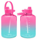 Simple Modern Half Gallon Water Bottle with Straw Lid | 64oz, Ombré | Summit Reusable Plastic Water Bottle | Motivational Markers, Push-Button Flip Straw Lid | Made Without BPA | Sorbet