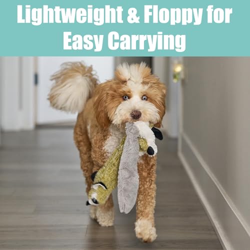 SPOT Skinneeez Raccoon 23 Inch Stuffing-Free Dog Toy – Soft Plush Tug Toy with Two Squeakers for Medium and Large Dogs – Mess-Free Interactive Chew Toy - style: Raccoon