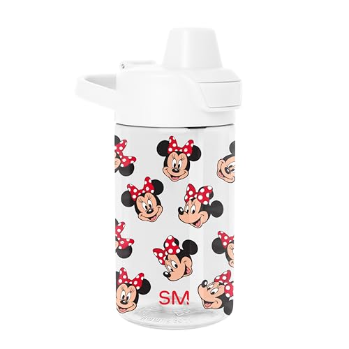 Simple Modern Disney Kids Tritan Plastic Summit Water Bottle | 12 oz BPA-Free Cup with Covered Leak Proof Straw Lid for Girls, Toddlers | Minnie Mouse Fun - color: Disney: Minnie Mouse Fun, style: Covered Lid | 12oz