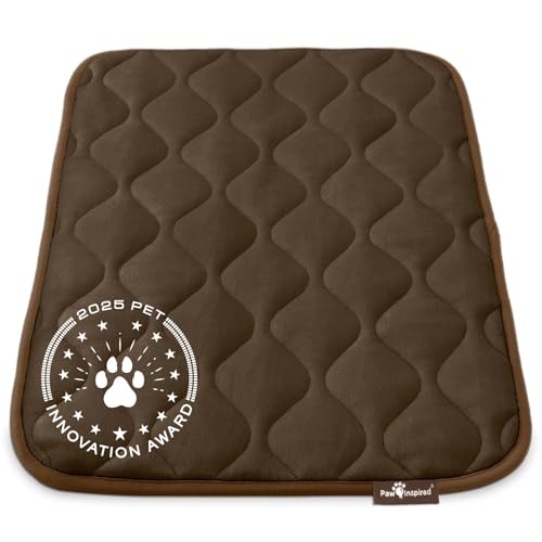 Paw Inspired Washable Padded Crate Mats for Dogs, Dark Brown, 29x18 Inch | Fits 30-inch Kennels, Leakproof, Waterproof Bottom, Plush Dog Pad, Pet Bed - color: Dark Brown, size: 30 Inch