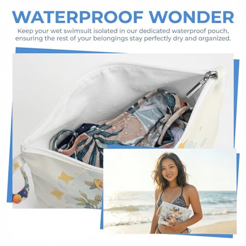 ENGVZ Wet Dry Bag, Waterproof Travel Pouch, Large Zipper Bag For Swimsuits, Diapers, Toiletries, Makeup, Women And Girls Cute Baby Giraffe - color: Cute Giraffe