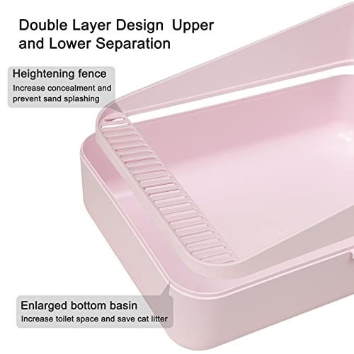 Sfozstra High Sided Cat Litter Box: Open Top Anti Tracking Design | Easy Cleaning / Comfortable Entry / For Cats Under 13 lbs / Apartment Friendly / Everyday Litter Care