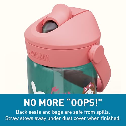 CamelBak Thrive Flip Straw Kids Water Bottle with Bite Valve, Tritan Renew Design for School and Travel, 14oz, Mermaid Friends - color: Mermaid Friends