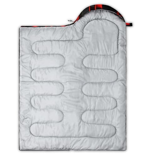 HOSIMA Dear Hunting Pattern Cold Weather Sleeping Bags for Kids Adults. | Black Light Weight Waterproof Sleeping Bags for Outdoors Hiking - color: Black-red