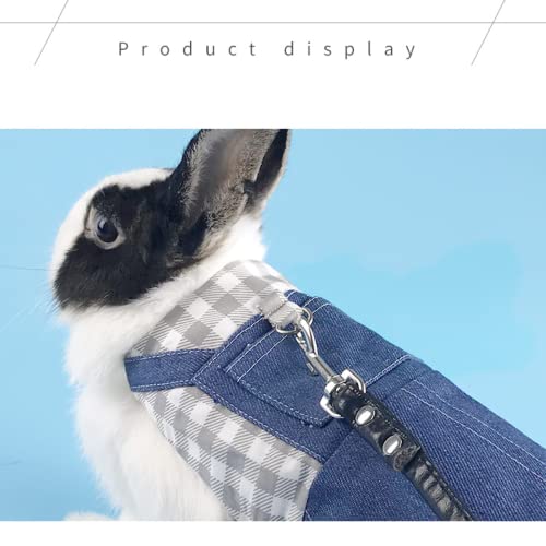 Rabbit Harness and Leash for Walking Escape Proof - Cute Mesh Breathable Bunny Vest Harness Outdoor Camping Hiking Training - Also Suit for Ferret Kittn Puppy Small Animals (Small) - size: Small