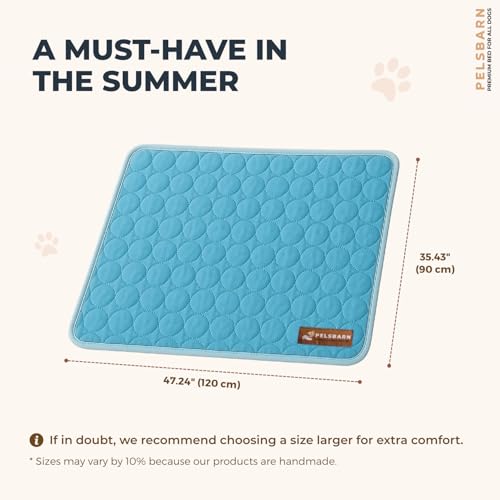 Dog Cooling Mat, Ice Silk Self-Cooling Pad, Light Blue, XL - color: Light Blue, size: X-Large