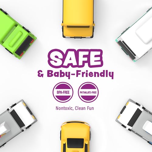 Tub Works® Vehicles™ Bath Cars Mold Free Bath Toys, 6 Pack | Sealed, No Hole Bath Toys Design Keeps Moisture Out | Soft, Squeezable & Float on Water | Fun Baby & Toddler Bath Toys | City Car Bath Toys - style: City Cars - 6pk