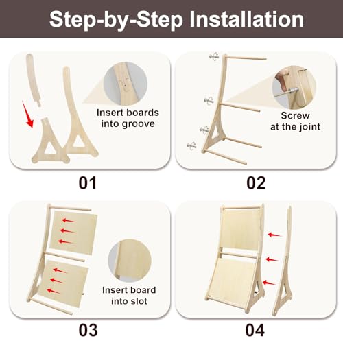 Sisal Cat Scratcher, Cat Scratching Board with Mouse Toy | 24” Wooden Ramp, Vertical and Horizontal Use for Wall and Floor, Easy Assembly, Climb and Scratch Fun, Protects Furniture