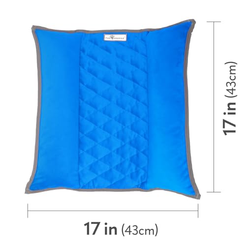 Paw Inspired Snuggle Bunny Bolster Bed, Gray/Blue, 17x17 Inch | Reversible Flop Mat, Ultra-Soft Fleece Bedding with Padded Sides for Rabbits, Cats, Dogs, Small Pets and Animals - color: Gray/Blue