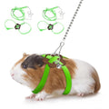 2 Pack Adjustable Hamster Leash Harness for Harness for Ferret Baby Rabbit Hamster Rat Mouse Leash Lead with Bell (Green) - color: Green