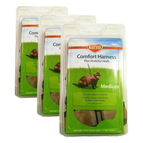 Kaytee Comfort Harness & Stretchy Leash, Medium (Pack of 3) - size: Medium (Pack of 3)