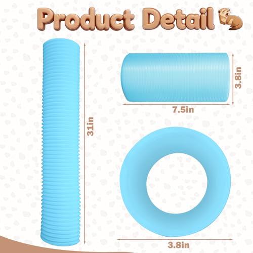 Mity rain Ferret Toys with 3 Balls Inclueded | Collapsible Tunnel Tube Accessories for Ferrets, Guinea Pigs, Hamsters, Expandable Interactive Toys Supplies for Small Pets - color: Blue, size: 1PCS