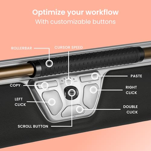 Contour RollerMouse Red Ergonomic Mouse for Shoulder Forearm Wrist Strain Relief for RSI Carpal Tunnel Centered Rollerbar 6 Customizable Buttons 10 Speed Settings Mac/PC Compatible Wireless - Regular - size: Regular, style: Wireless