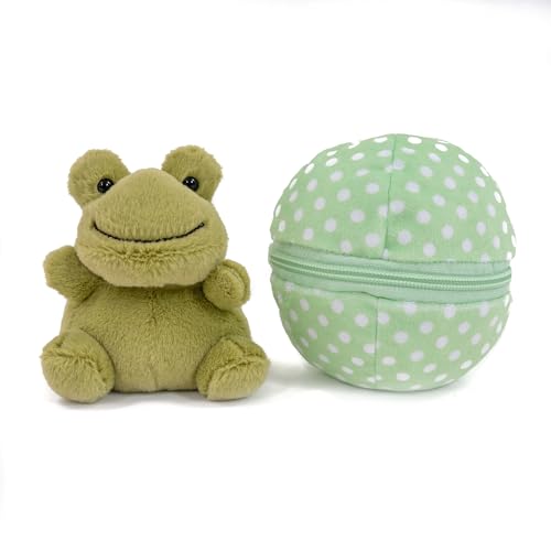 Easter Stuffed Animal - 6 inch - Surprise Zip up Egg Hideaway Springtime Inspired Plush Toy Gift for Kids, Boys and Girls - Easter Mother's Day Birthday (New Frog Egg) - color: New Frog Egg