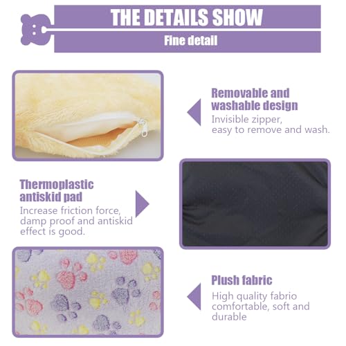 Small Animal Pet Bed, Sleeping House Habitat Nest for Guinea Pig Hamster Hedgehog Rat Chinchilla Hideout Bedding Snuggle Sack Cuddle Cup Cage Accessories with Removable Washable Mat (Purple) - color: Purple