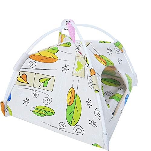 Bird Hammock Tent Nest Parrot Hanging Hut Conure House Parakeet Sleeping Bed Cute Toy Gift Small Animal Squirrel Ferret Habibat (White, Small) - color: White