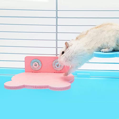 Pink Perch Bird Platform, Double Screw Standing Platform Stand Parrot Climbing Grinding Cage Toy, Comes with Screws, for Small Anminals Mouse Lovebird Finches Exercise