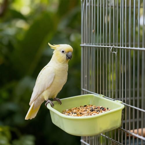2 Pack Feeder, Hanging Food Bowl Feeder Food and Water Container for Wire Cage Feeding Dish Hanging Cups for Birds Hamsters Mice Rats Guinea Pig Small Pets