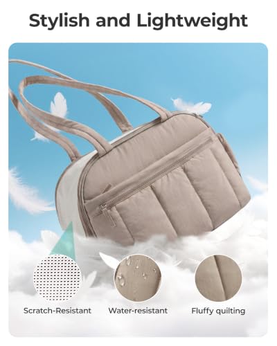 BAGSMART Dog Purse Carrier for Small Dogs Up to 13lbs Puppy Travel Tote Bag | Quilted Puffy Soft Sided Pet Handbag with Pockets, Collapsible Lightweight Portable with Safety Tether & Mat, Coffee brown - color: Coffee Brown