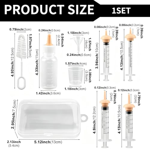 Miracle Nipple for Kittens,and Other Small Animals | Kitten Bottle Feeding Kit Includes Nipple,Formula Dispenser,Liquid Syringe,Measuring Cup,And Cleaning Brush
