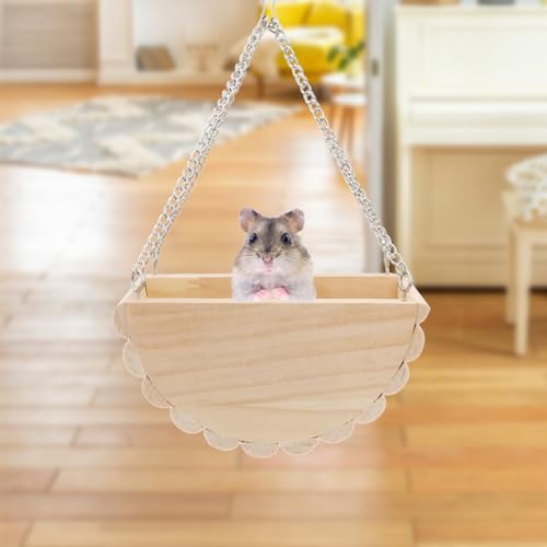Hypeety Wooden Hamster Swing Toy for Dwarf Hamster Gerbil Rat Mouse Mice Small Animla Cage Perch Stand Toy - color: Swing
