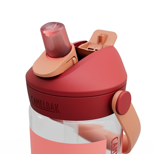 CamelBak Thrive Flip Straw Kids Bite Valve Water Bottle 14oz, Demi Peach - color: Demi Peach
