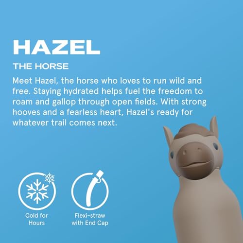 asobu Bestie Water Bottle, Cute Collectible Character, Leak Proof, BPA Free | 16 oz, Stays Cold 24 Hours, Double Wall Vacuum Insulation, Food Grade Stainless Steel, Spill Resistant, Great Gift Idea - color: Horse