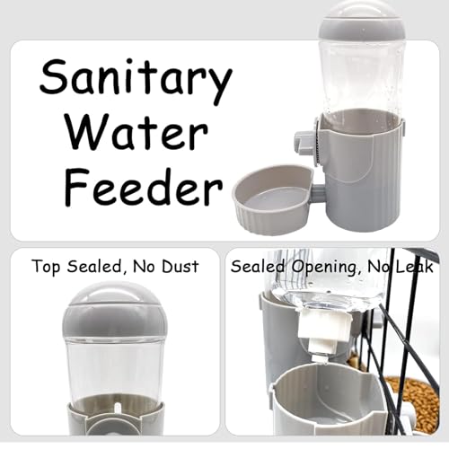 Tfwadmx Rabbit Watter Bottle 17oz Dispenser No Drip Small Animal Cage Water Feeder Bowl Hanging Guinea Pig Automatic Water for Bunny Chinchilla Hedgehog Ferret (Grey) - color: Gray Watere 1pcs