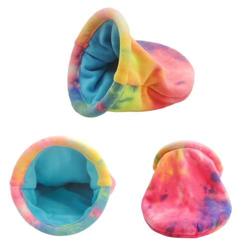 2 Pack Guinea Pig Snuggle Sack Soft Fleece Large Hideout Ferret Cozy Cave Hamster Sleeping Bag Small Animal Bed for Rabbit Bunny Chinchillas Rat Squirrel Hedgehog Cage Accessories (2 Pack, Large)