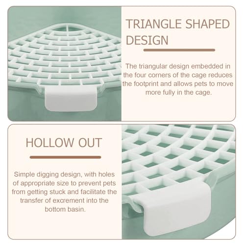 Rabbit Litter Box Bunny Corner Toilet Box for Hamster Ferret Rat Cage Pan 13.4" x 10.2" x 7.1" for Small Animals Training Tray