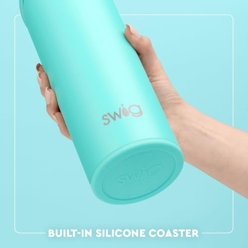 Swig Life 32oz EZ Fill Water Bottle with Straw Lid, Rally Ready | Leakproof Lid - Double Wall Insulated Stainless Steel - Lid, Straw & Lock - Cup Holder Friendly - Dishwasher Safe - color: Rally Ready, size: 32 Ounces