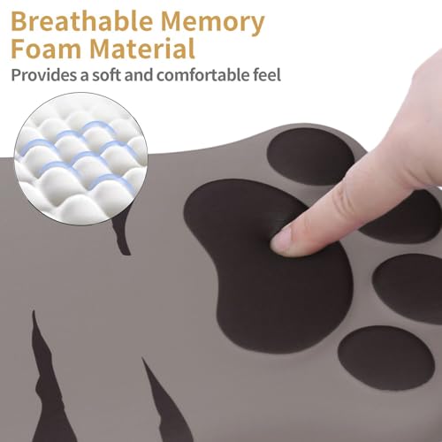 L-SPOUTTO Ergonomic Mouse Pad with Wrist Rest,Cute Cat Paw Mousepad Wrist Support,Comfortable Massage Design Computer Pain Relief Mouse Pad with Non-Slip PU Base for Desk Laptop Gaming Office,Brown - color: Brown