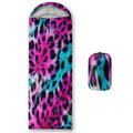 QOOMO Camping Sleeping Bags,3 Season Warm & Cool Weather,Lightweight,Waterproof Sleeping Bags for Adults & Kids,Traveling,and Outdoors,Camping Gear Equipment - color: Pink Leopard print 3
