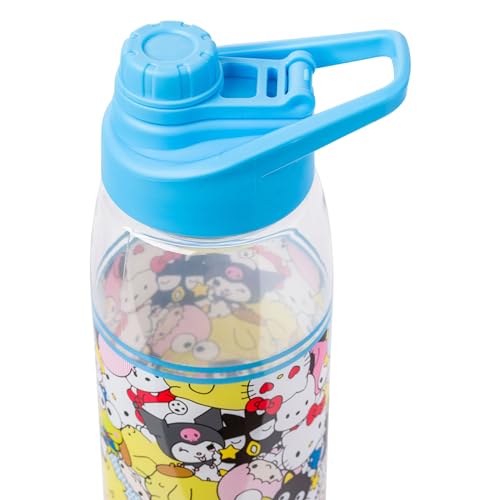 Silver Buffalo Sanrio Hello Kitty and Friends, Water Bottle, 28oz | Keroppi, My Melody, Pochacco, Kuromi, Little Twin Stars, Includes Screw-On Lid, Badtz-Maru, Chococat, Pompompurin - color: Sanrio Character Bunch, size: 28 Ounces