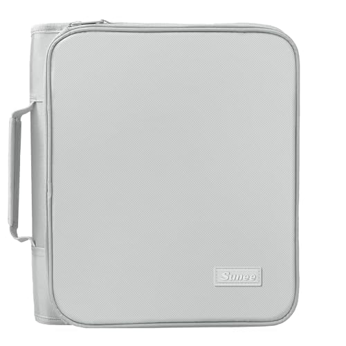 SUNEE Zippered Binder Bag with Handle, 2-Inch 3-Ring O-Ring, 500-Sheet Capacity, Includes Zip Pocket, 5-Tab Expanding File Folder, Multi-Pocket Organizer Binder for Middle School, Light Grey - color: Light Grey