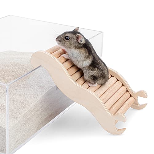 Niteangel Hamster Climbing Ladder Bridge: 6.3 x 3.7 x 1.1 inch | Can Expand Habitat Span & Explore Unlimited New Fun - Multi Use Habitat Decor Toys for Hamster Gerbils Mice and Small Animals - size: Small - 6.3'' L