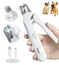 2-in-1 Dog Nail Grinder & Clippers with Dual LED Lights, Electric Pet Nail Trimmer with Safety Guard, USB-C Rechargeable Grooming Tool for Cats and Dogs White - color: White