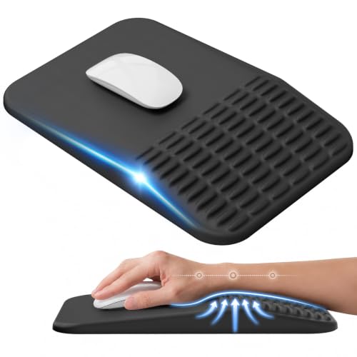Ergonomic Mouse Pad with Wrist Rest, Memory Foam Mousepad with Wrist Support for Carpal Tunnel Pain Relief, Slope Massage Design, Non Slip Pu Base for Office, Home, Desk Accessories