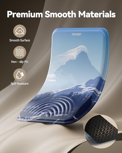 TECKNET Ergonomic Mouse Pad with Wrist Rest, Comfortable Relieves Pain | Built-in Memory Foam and Ergonomic Slope Design Relieves Carpal Tunnel Syndrome Pain, Mousepad for Office Gaming - color: Mountain Peak